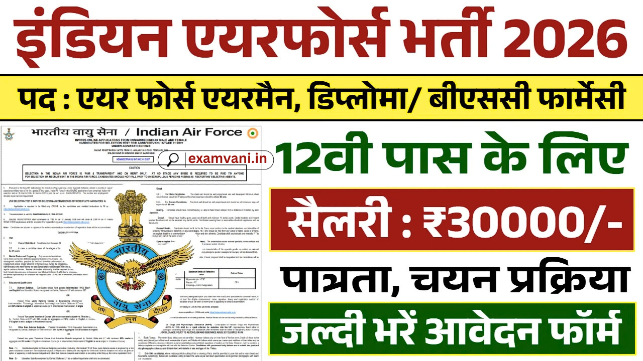 Indian Airforce Vacancy 2026