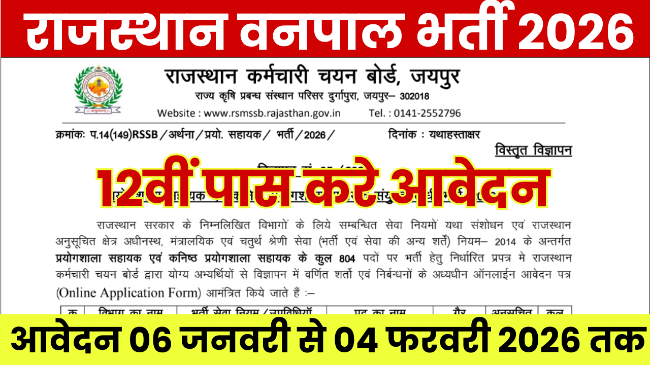 Rajasthan Vanpal Bharti 2026